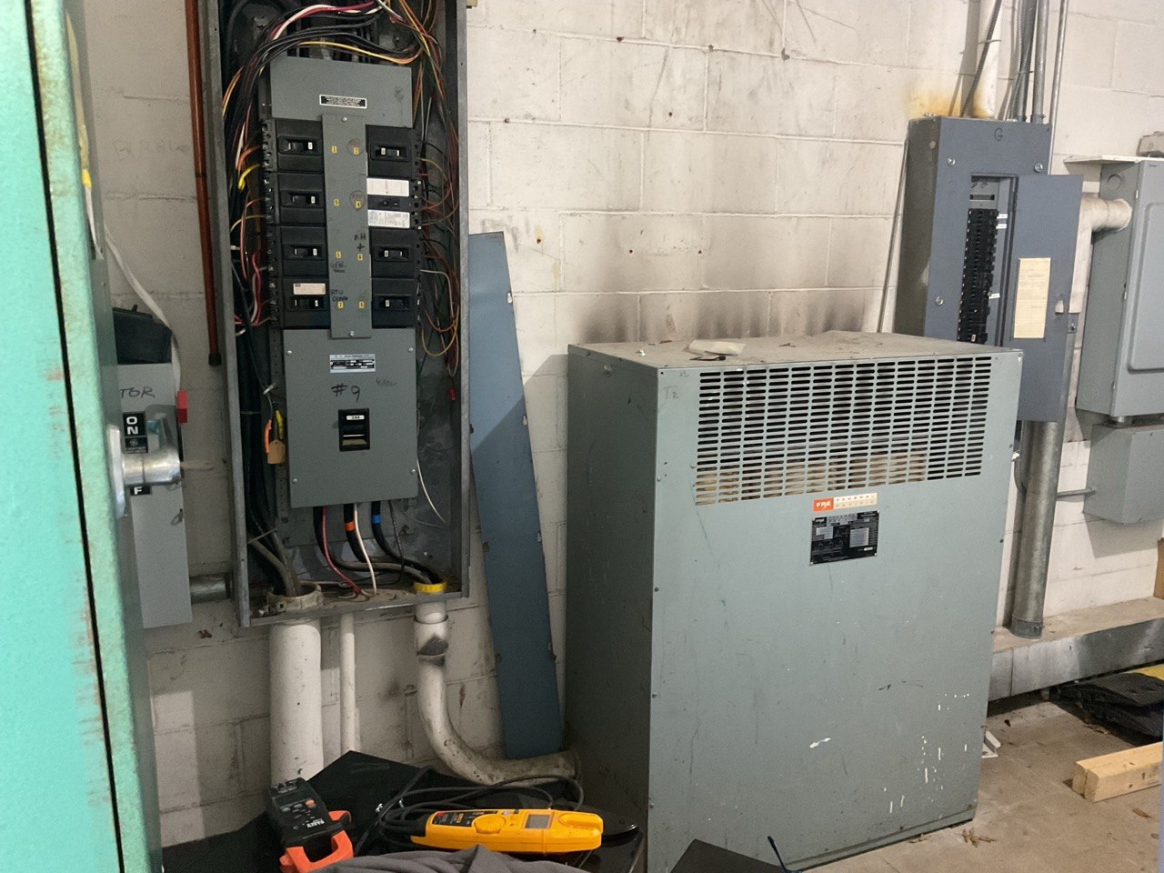Existing electrical room before upgrade