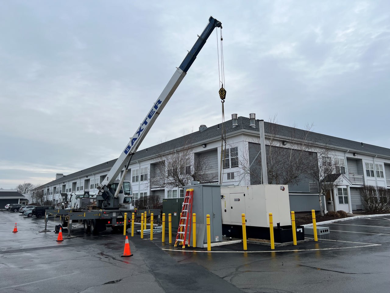 Generator installation with transfer switch gear