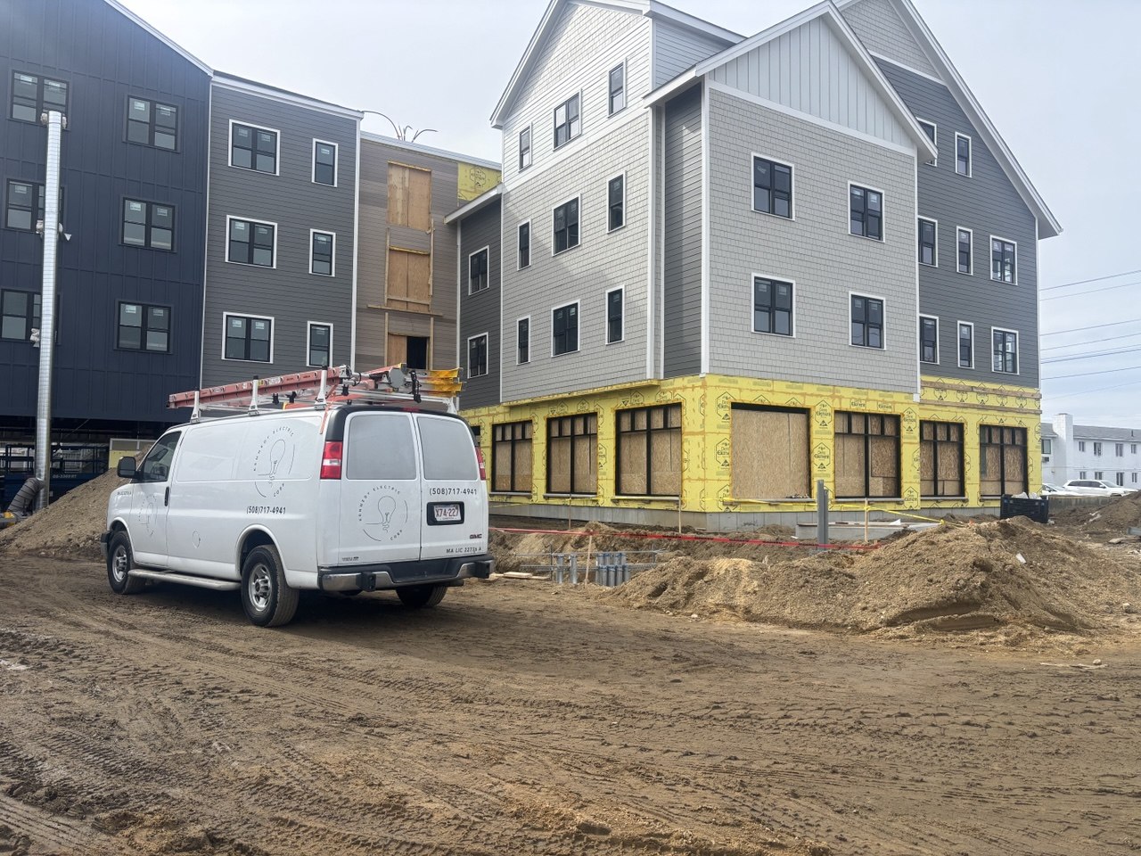 Ground-floor commercial storefronts taking shape