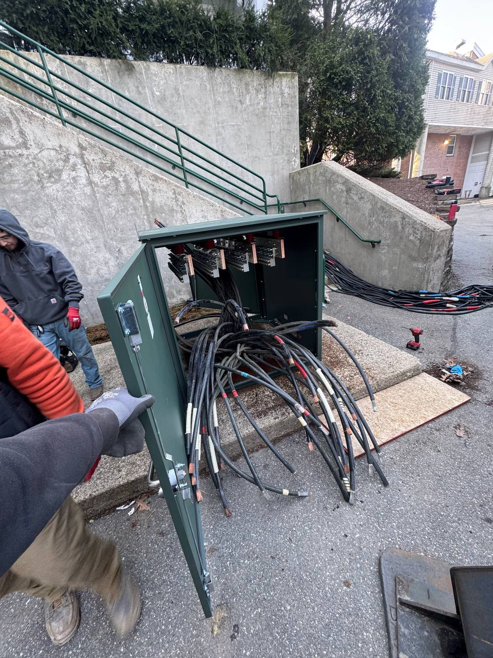 Cable routing into new 4000A combiner box