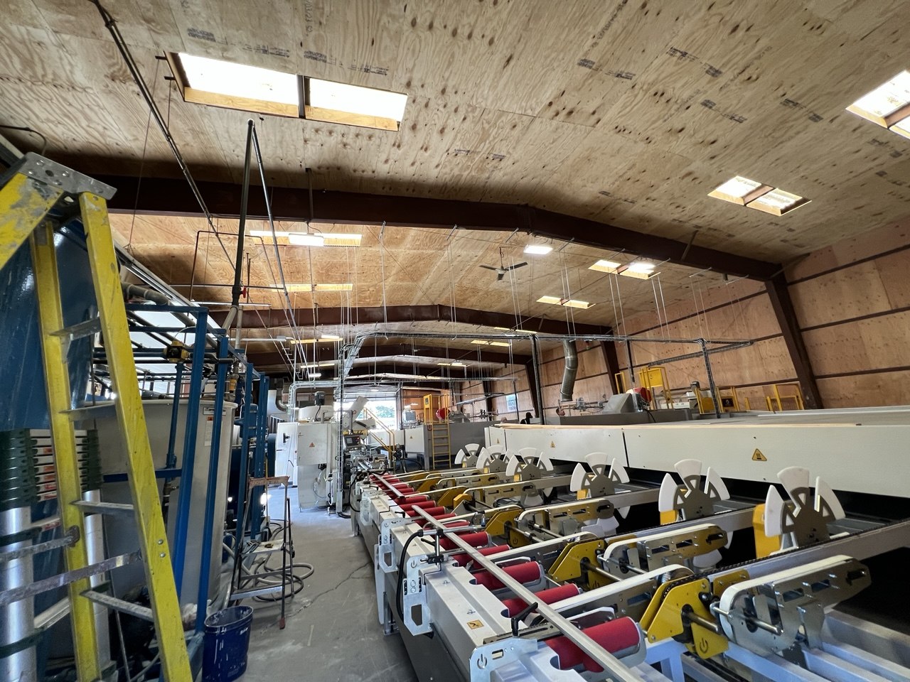 Machine line with exhaust ductwork